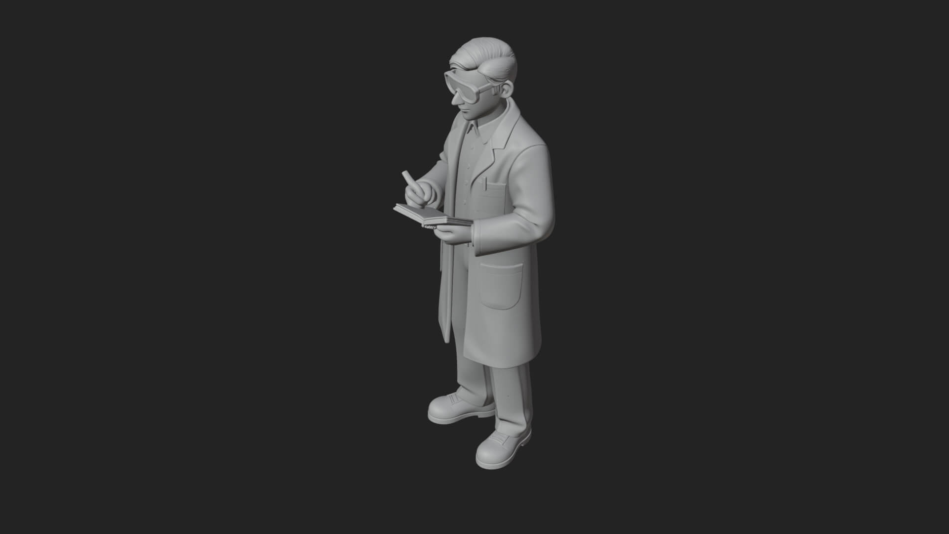 Scientist Man Statue Design 8 3D Print Model 3D Model