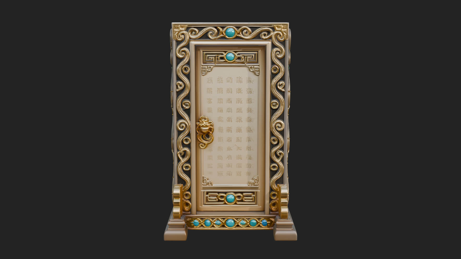 Scroll Framed Stele Plaque Design 1 3D Print Model 3D Model
