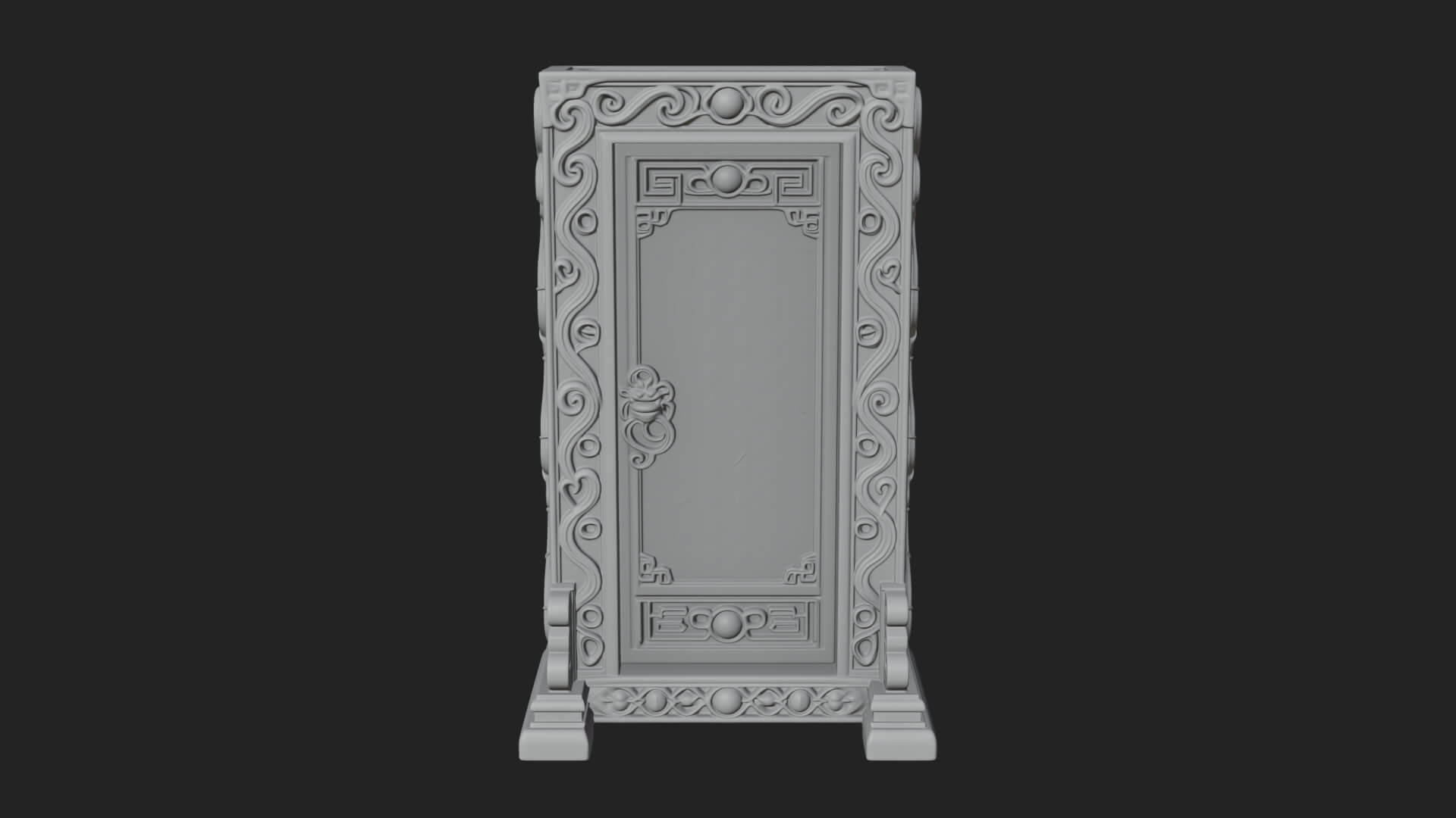 Scroll Framed Stele Plaque Design 1 3D Print Model 3D Model