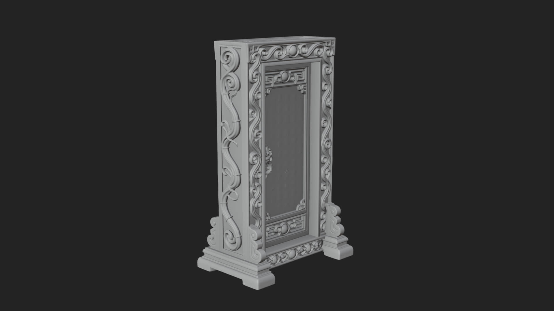 Scroll Framed Stele Plaque Design 1 3D Print Model 3D Model