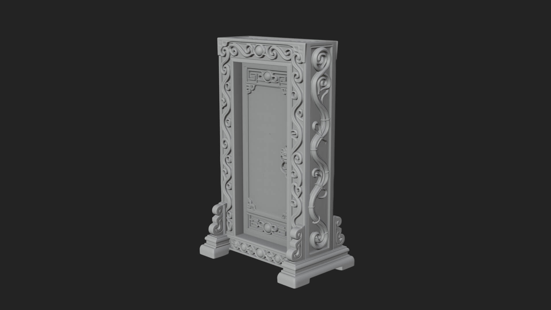 Scroll Framed Stele Plaque Design 1 3D Print Model 3D Model
