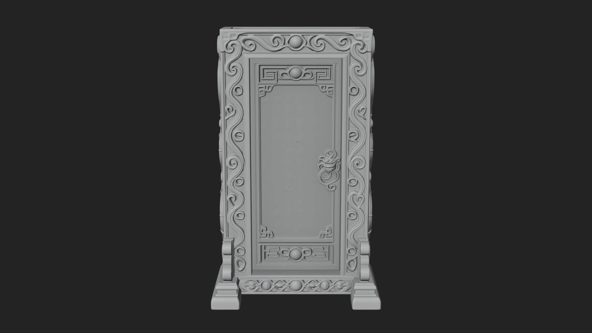 Scroll Framed Stele Plaque Design 1 3D Print Model 3D Model