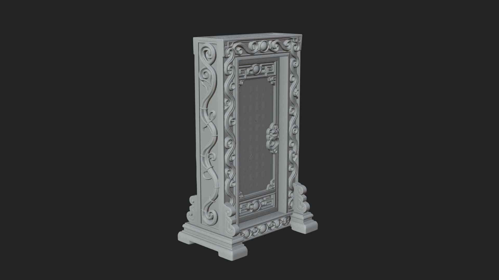 Scroll Framed Stele Plaque Design 1 3D Print Model 3D Model