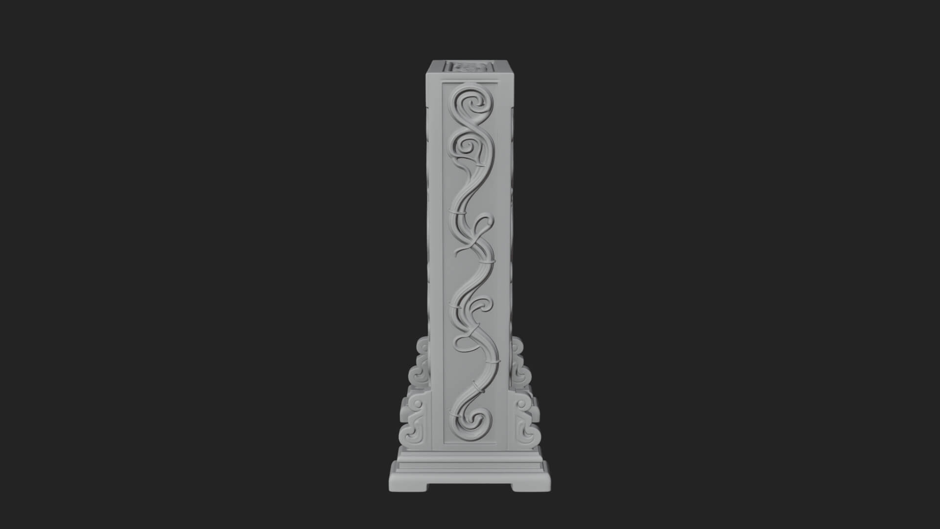 Scroll Framed Stele Plaque Design 1 3D Print Model 3D Model
