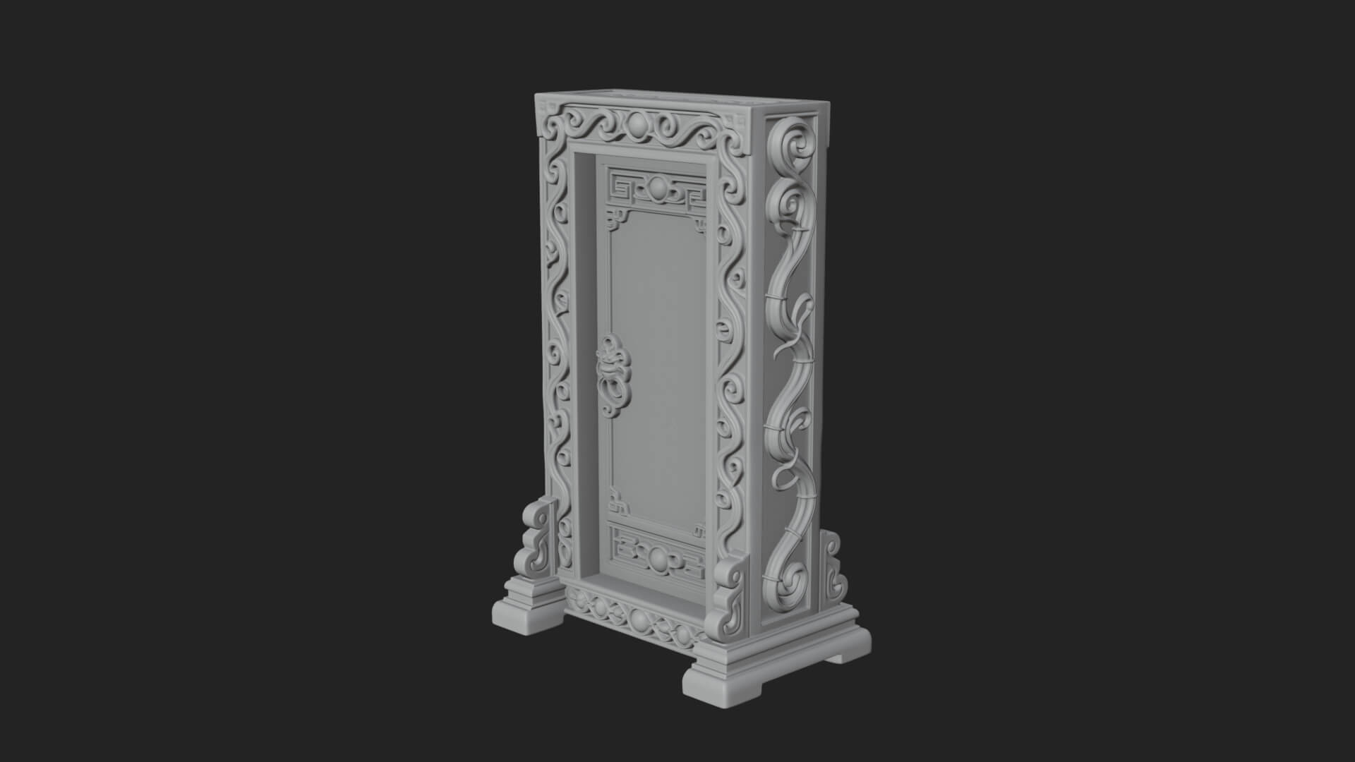 Scroll Framed Stele Plaque Design 1 3D Print Model 3D Model
