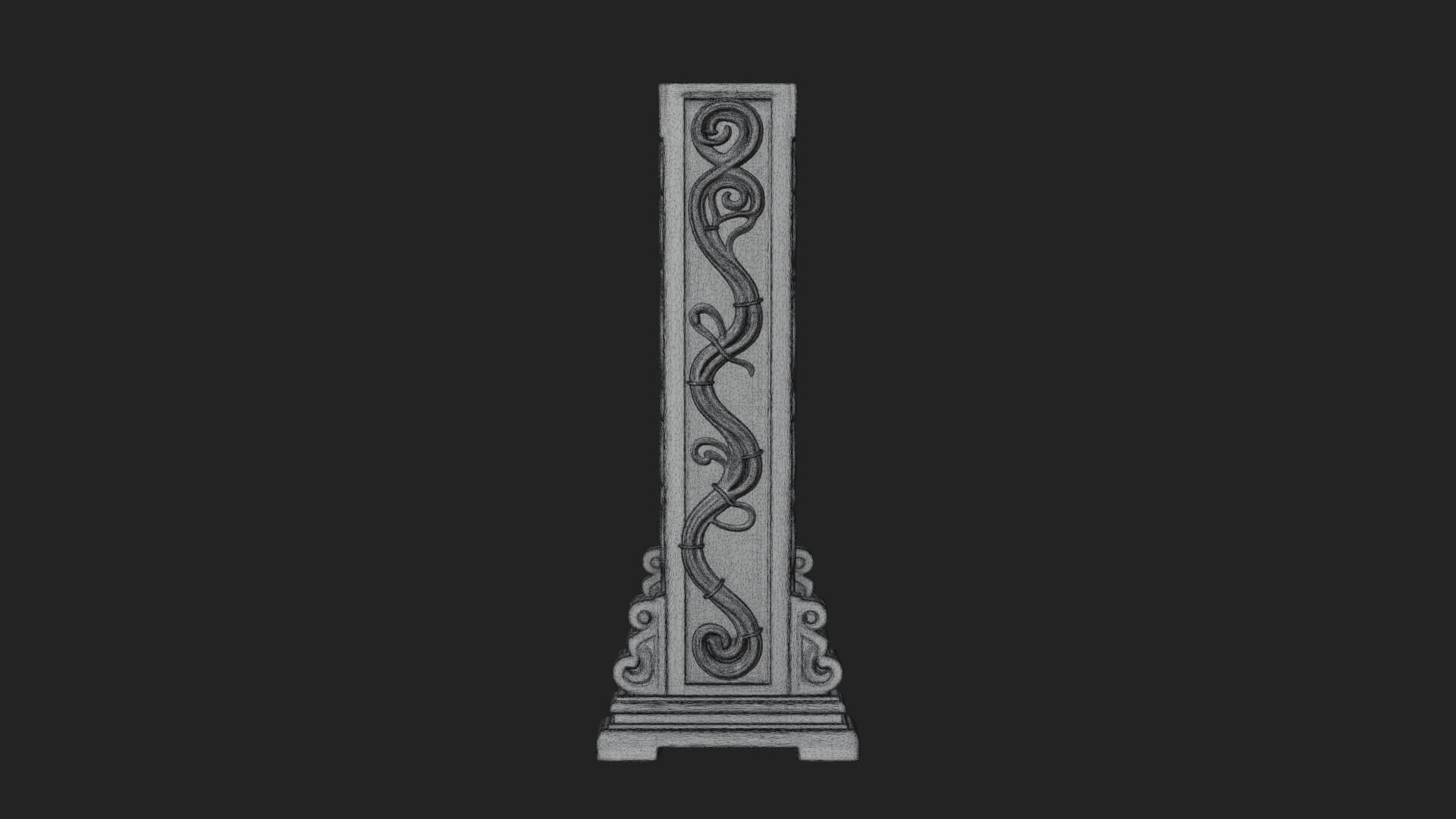 Scroll Framed Stele Plaque Design 1 3D Print Model 3D Model