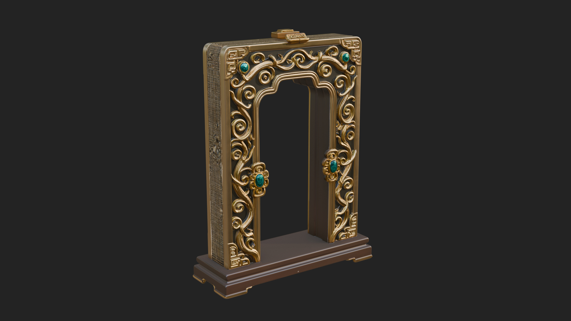 Scroll Framed Stele Plaque Design 2 3D Print Model 3D Model