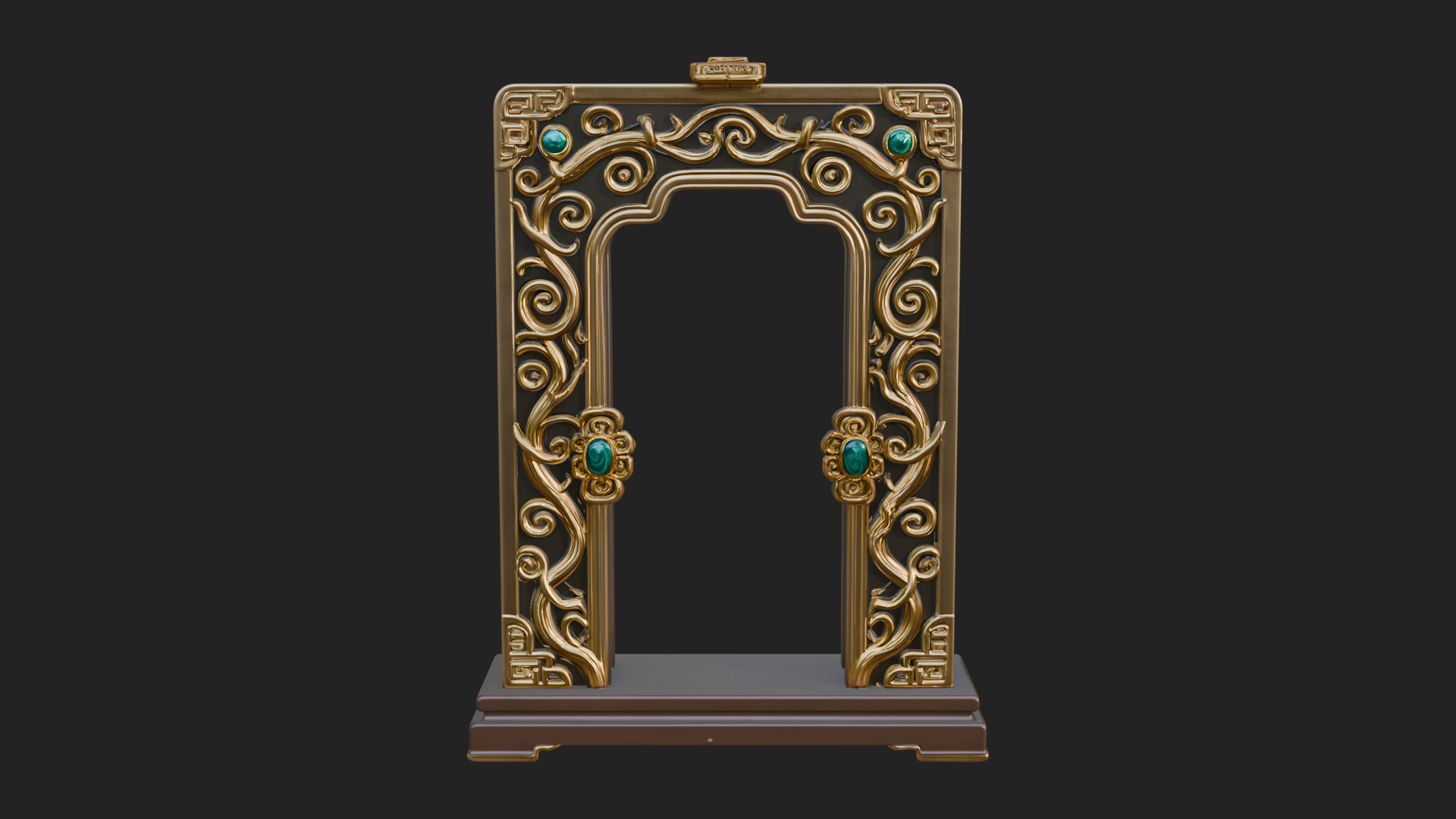 Scroll Framed Stele Plaque Design 2 3D Print Model 3D Model