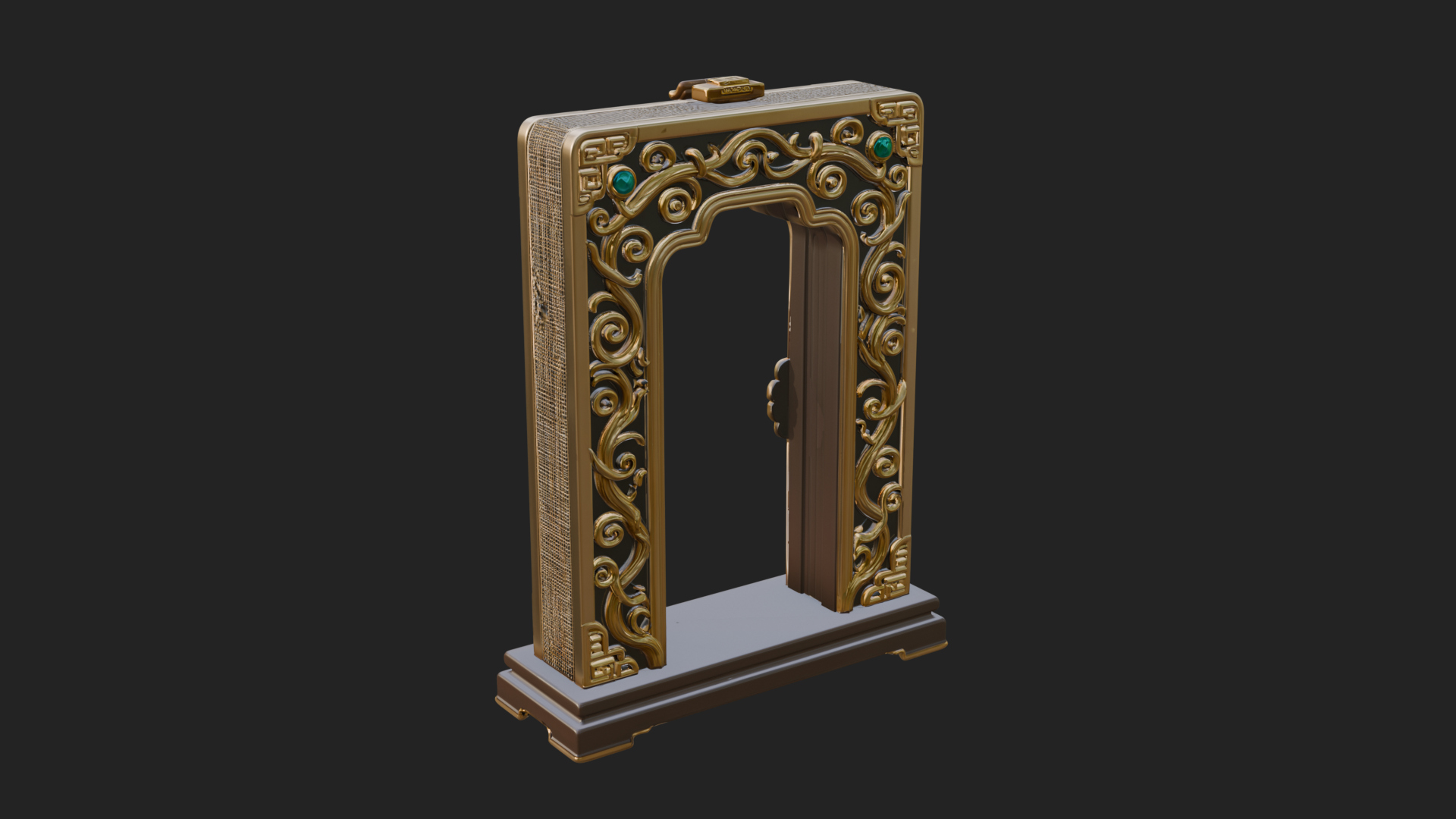 Scroll Framed Stele Plaque Design 2 3D Print Model 3D Model