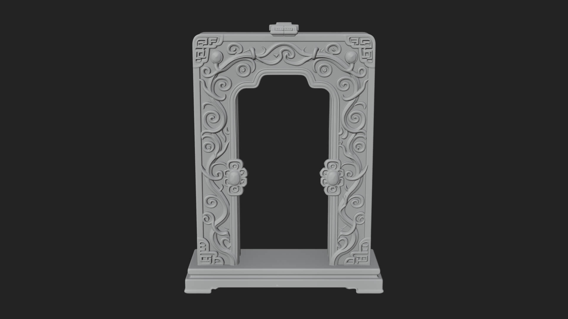 Scroll Framed Stele Plaque Design 2 3D Print Model 3D Model