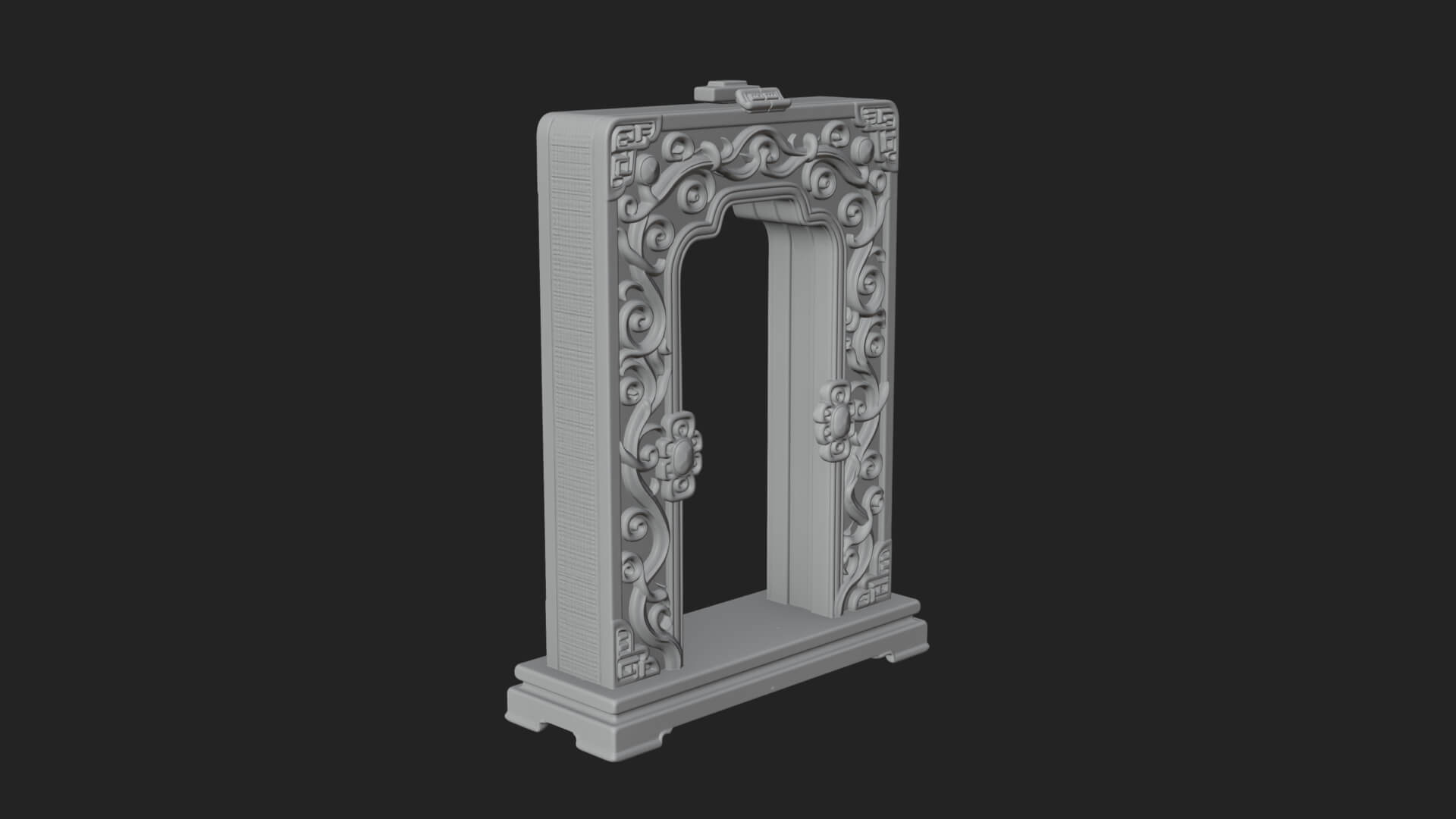 Scroll Framed Stele Plaque Design 2 3D Print Model 3D Model