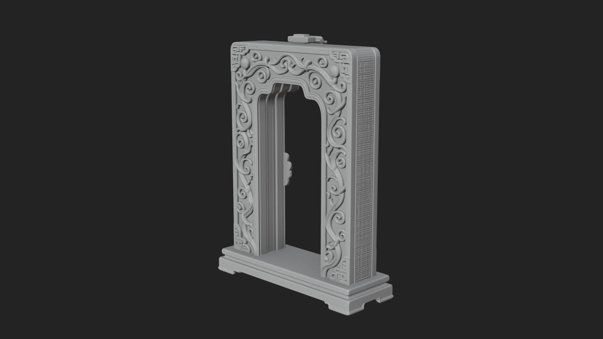 Scroll Framed Stele Plaque Design 2 3D Print Model 3D Model