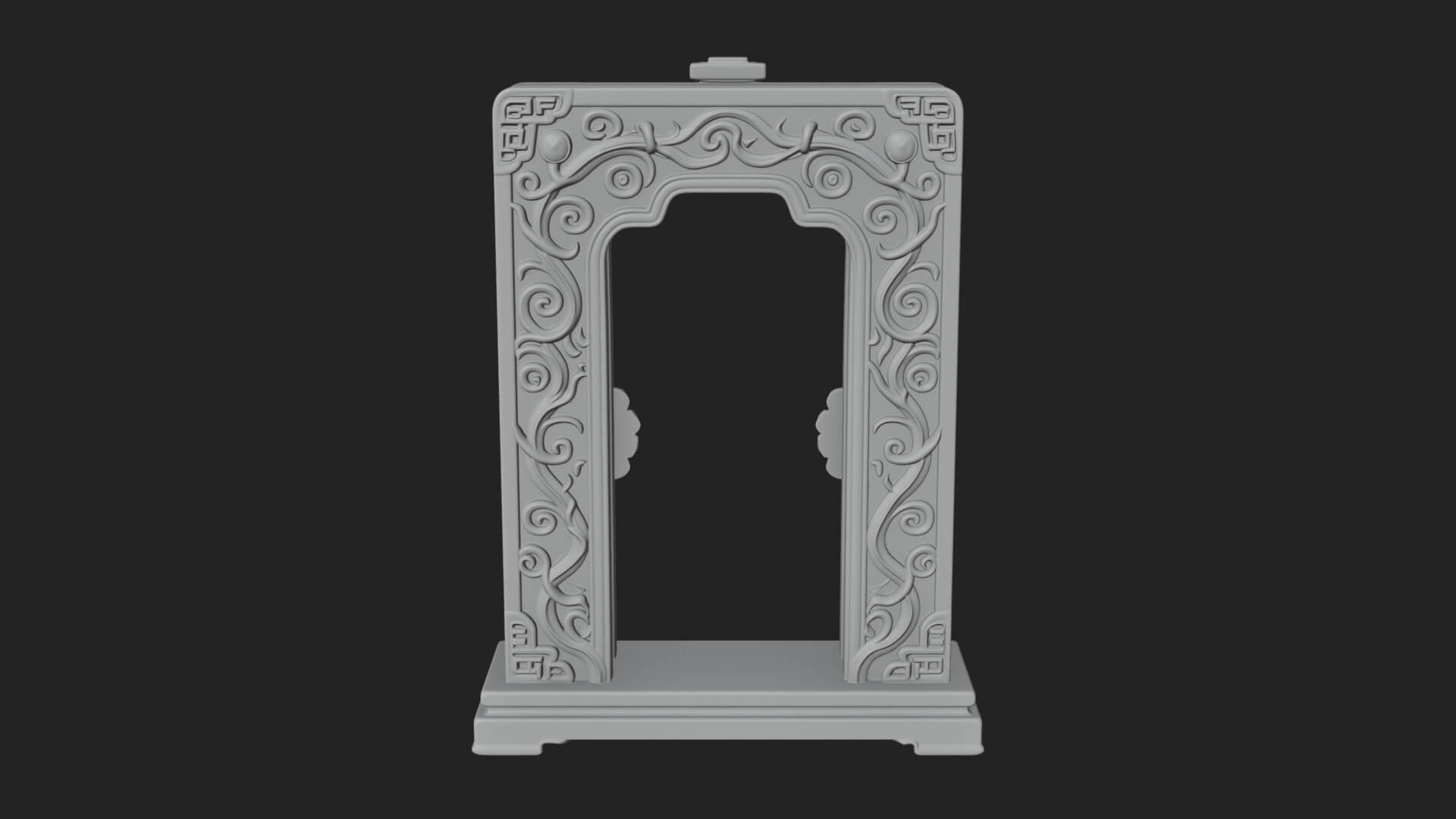 Scroll Framed Stele Plaque Design 2 3D Print Model 3D Model