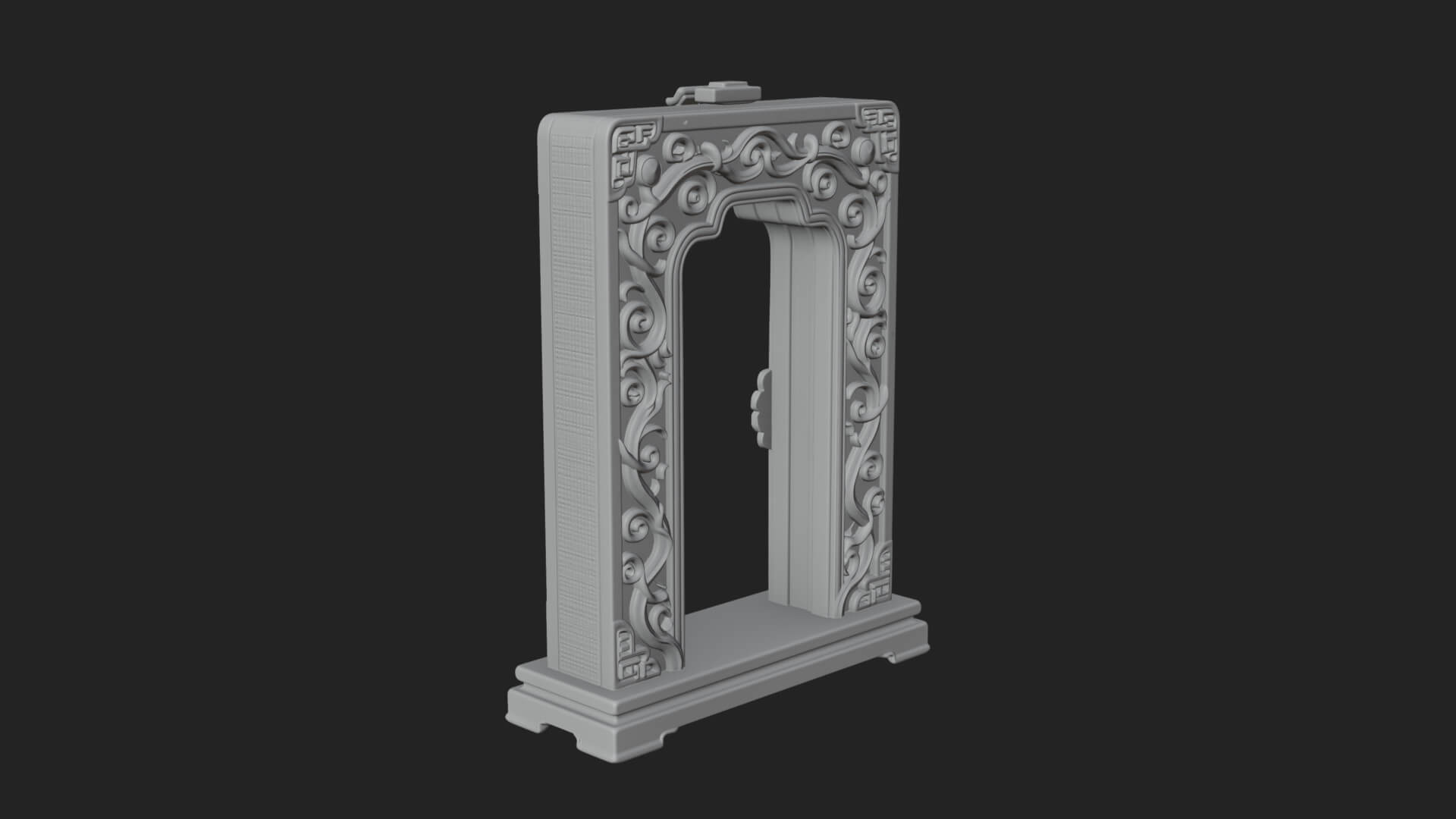 Scroll Framed Stele Plaque Design 2 3D Print Model 3D Model