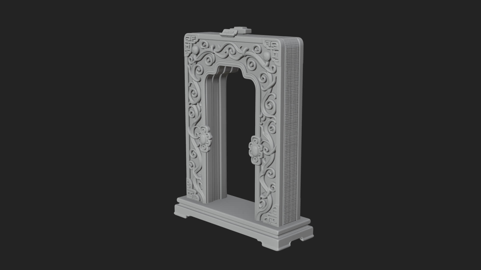 Scroll Framed Stele Plaque Design 2 3D Print Model 3D Model