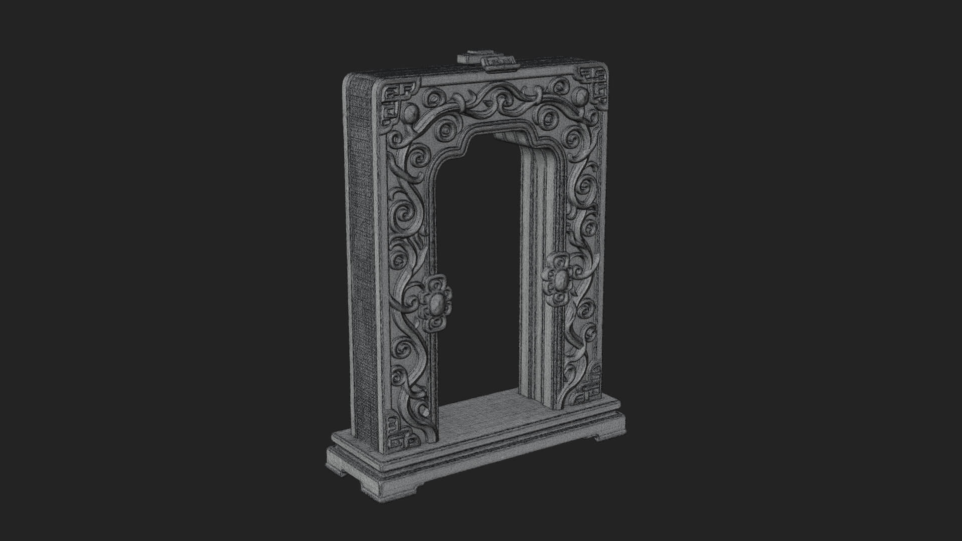 Scroll Framed Stele Plaque Design 2 3D Print Model 3D Model