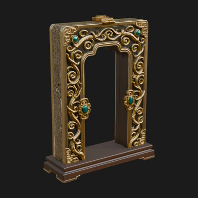 Scroll Framed Stele Plaque Design 2 3D Print Model