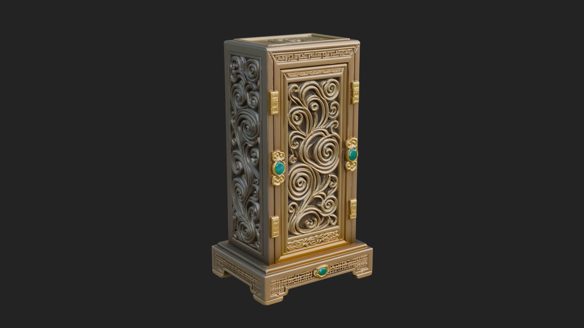 Scroll Framed Stele Plaque Design 3 3D Print Model 3D Model