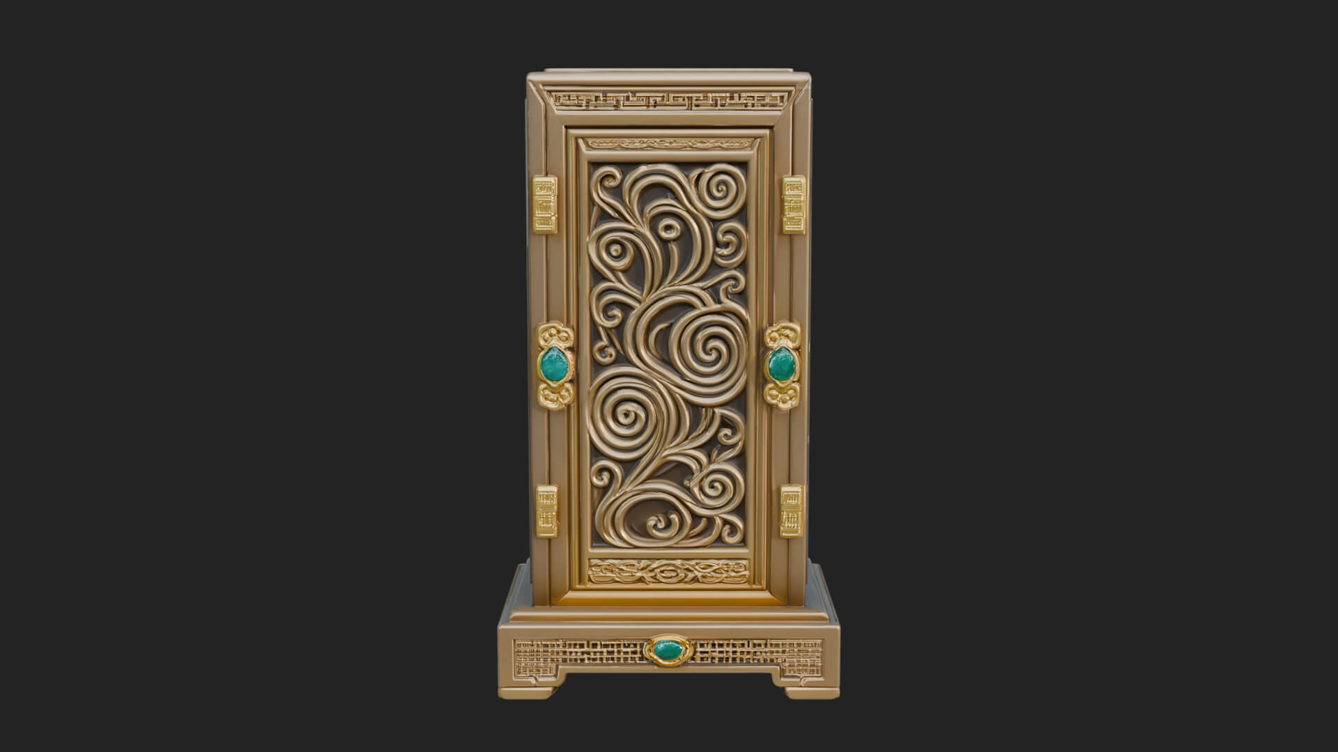 Scroll Framed Stele Plaque Design 3 3D Print Model 3D Model