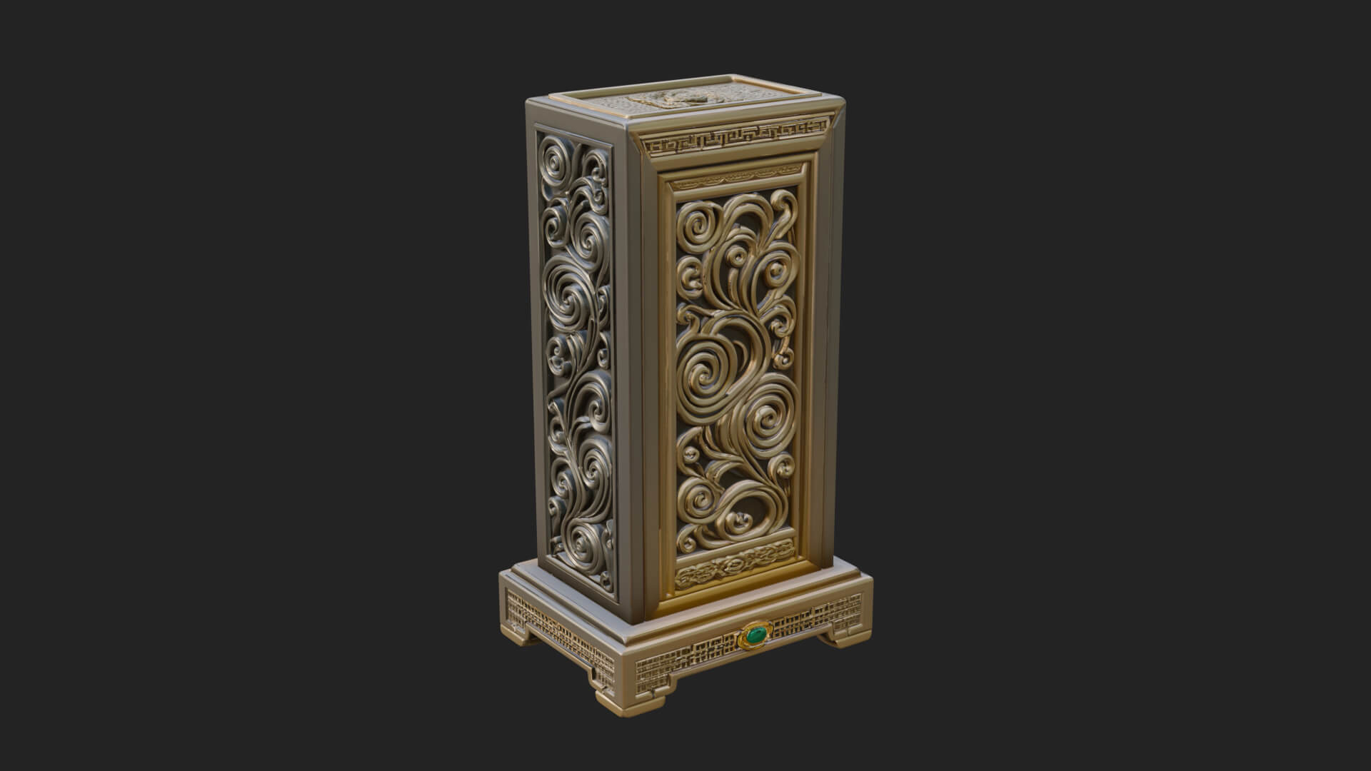 Scroll Framed Stele Plaque Design 3 3D Print Model 3D Model
