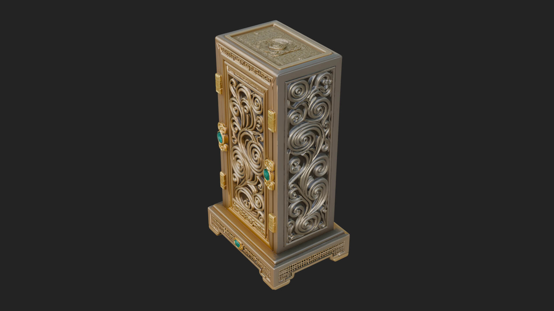 Scroll Framed Stele Plaque Design 3 3D Print Model 3D Model