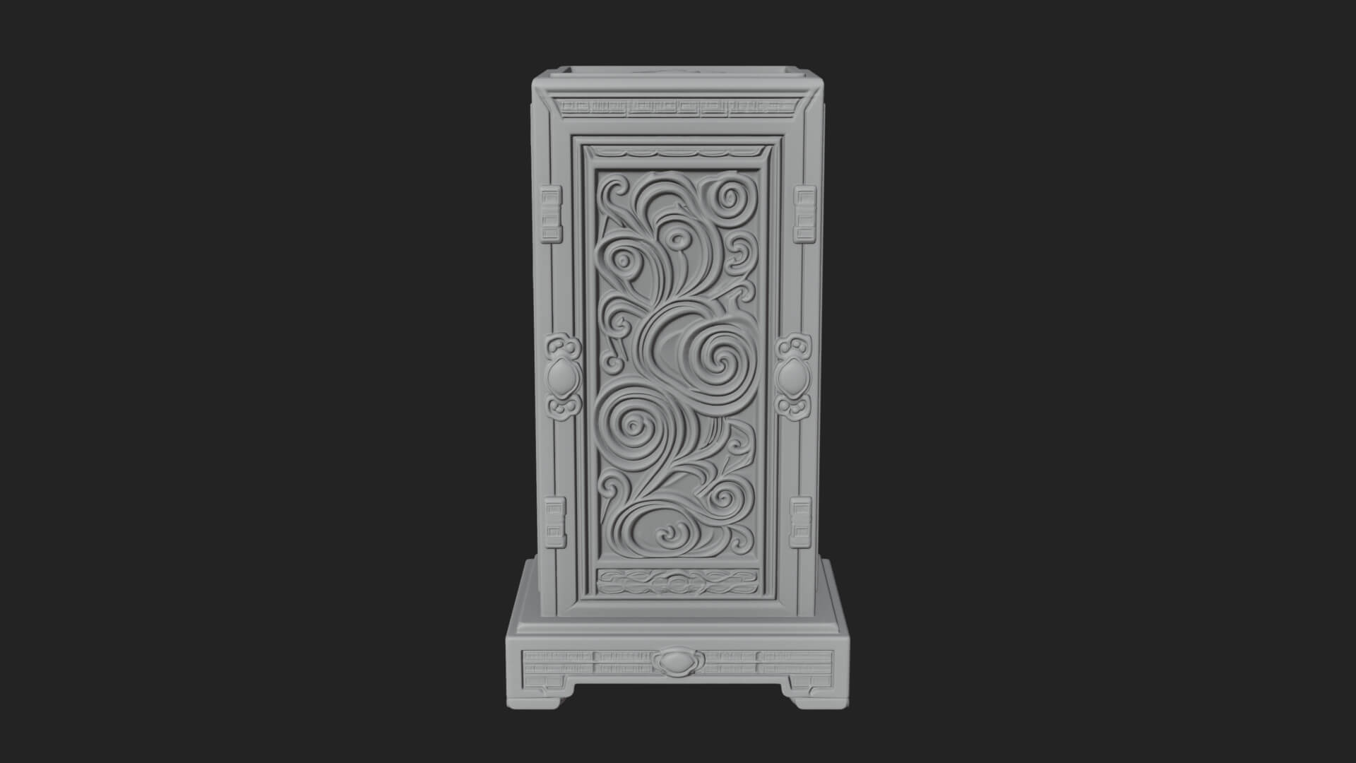 Scroll Framed Stele Plaque Design 3 3D Print Model 3D Model