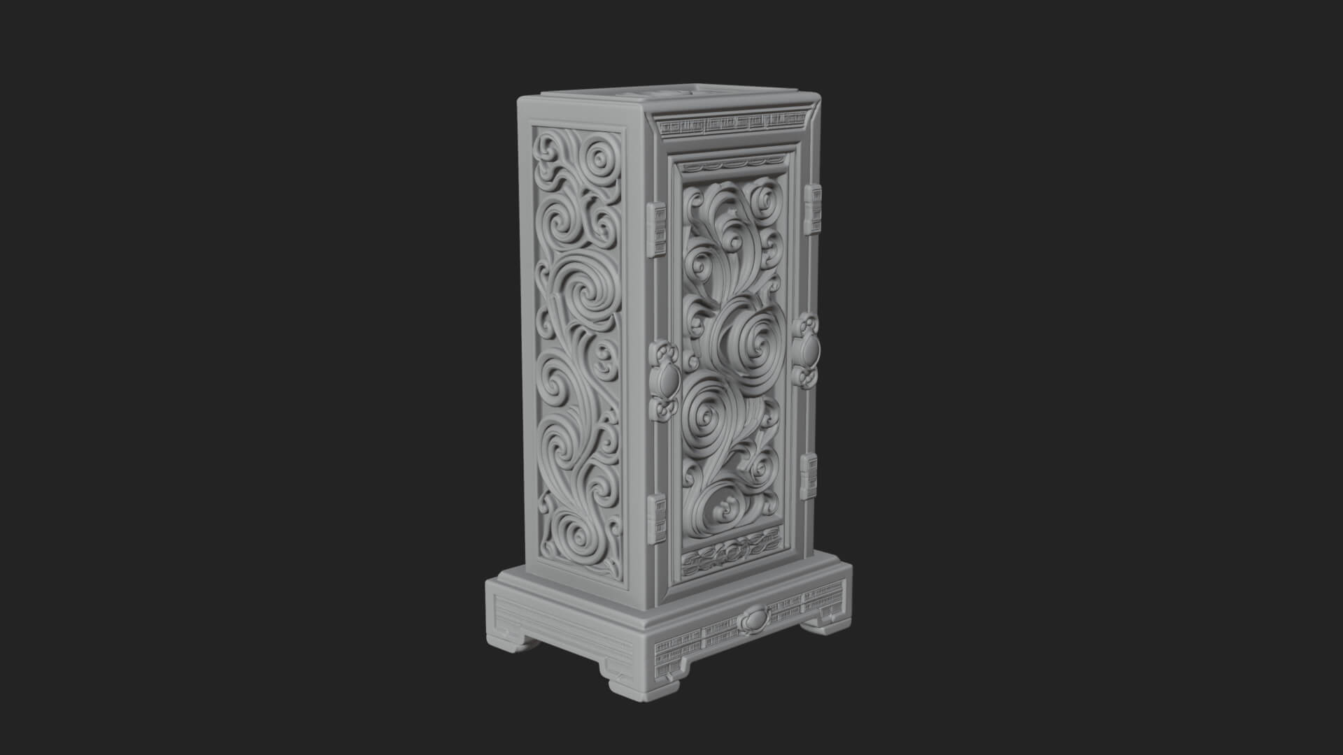 Scroll Framed Stele Plaque Design 3 3D Print Model 3D Model