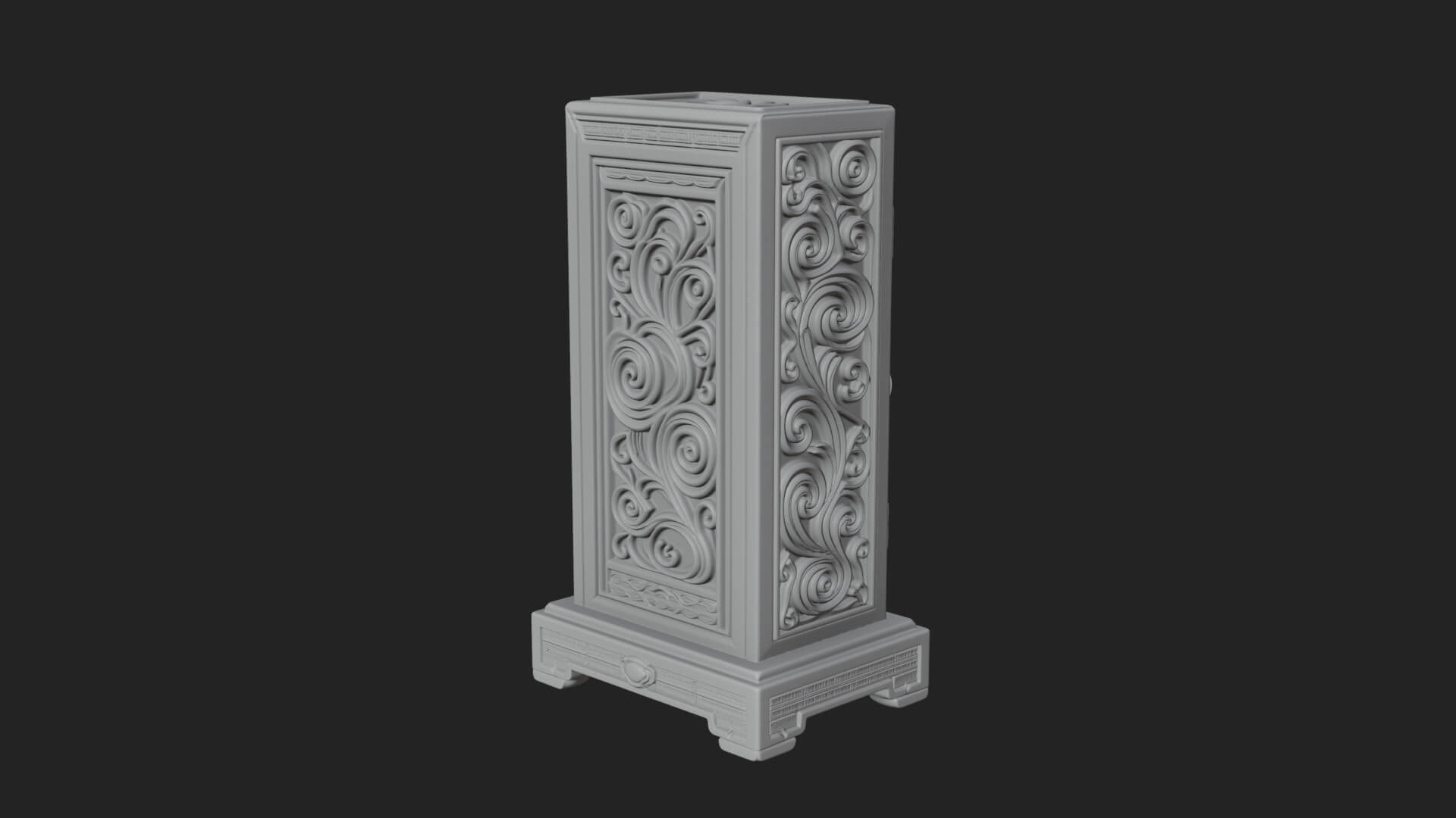 Scroll Framed Stele Plaque Design 3 3D Print Model 3D Model