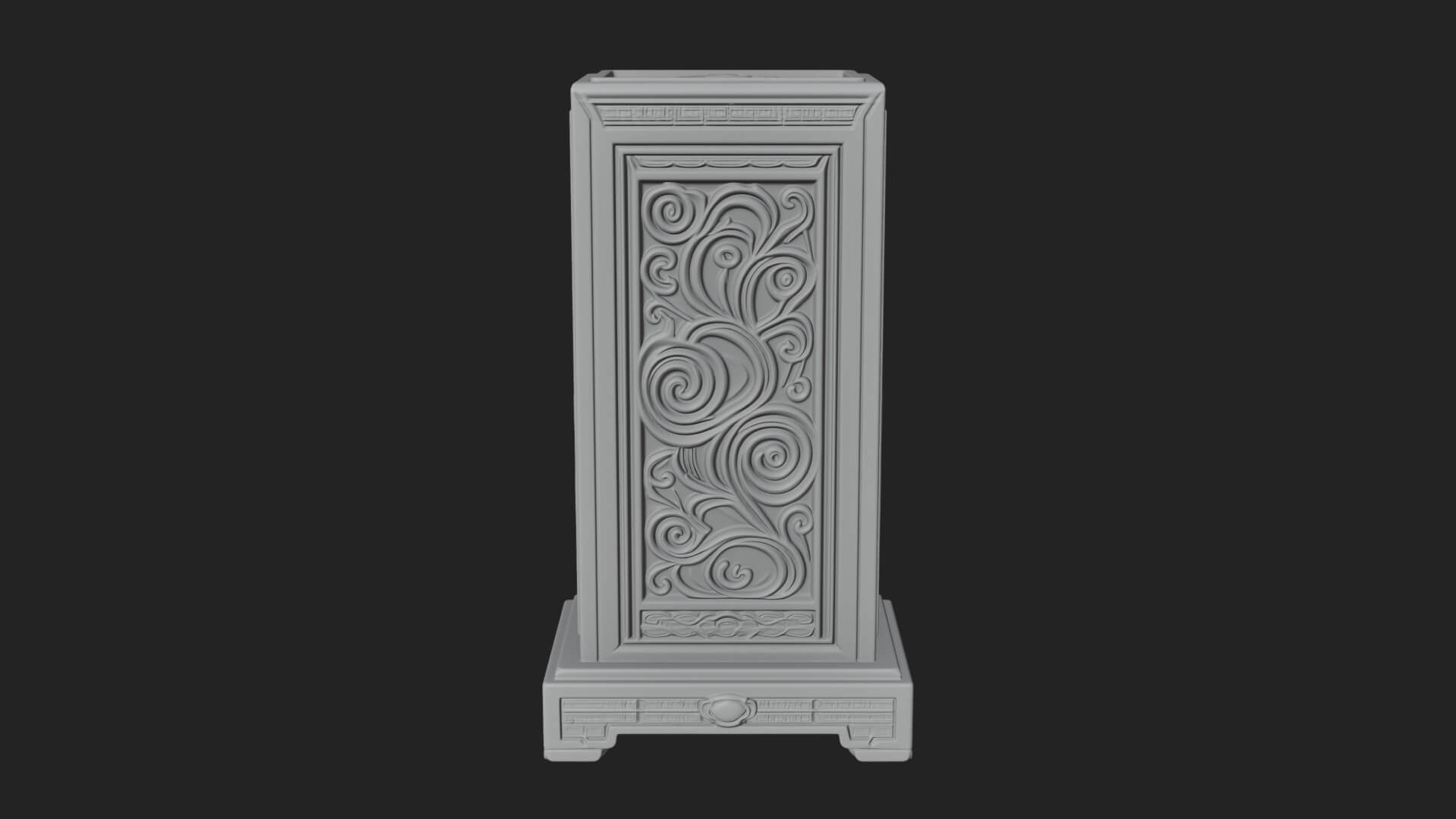 Scroll Framed Stele Plaque Design 3 3D Print Model 3D Model