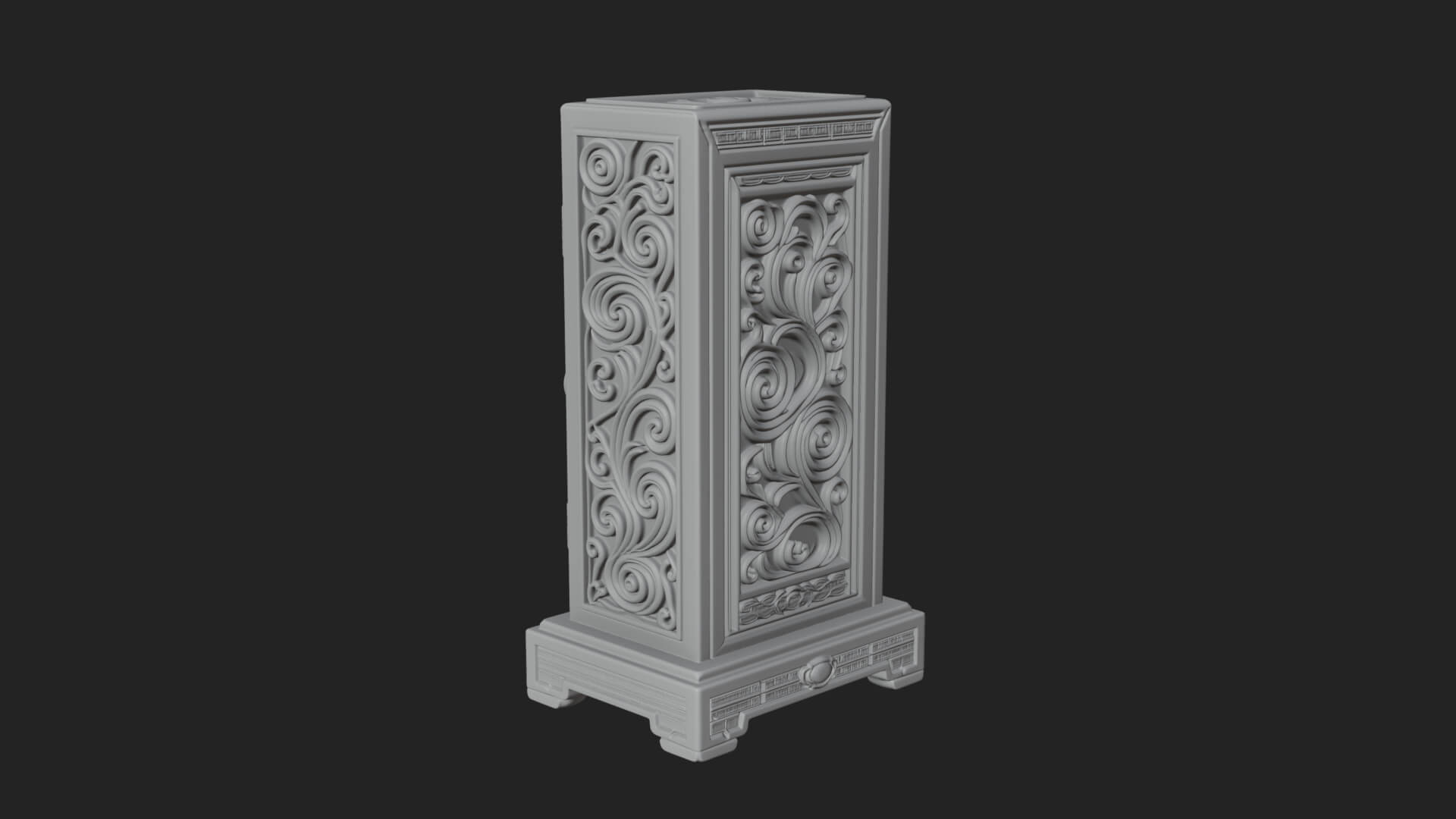 Scroll Framed Stele Plaque Design 3 3D Print Model 3D Model