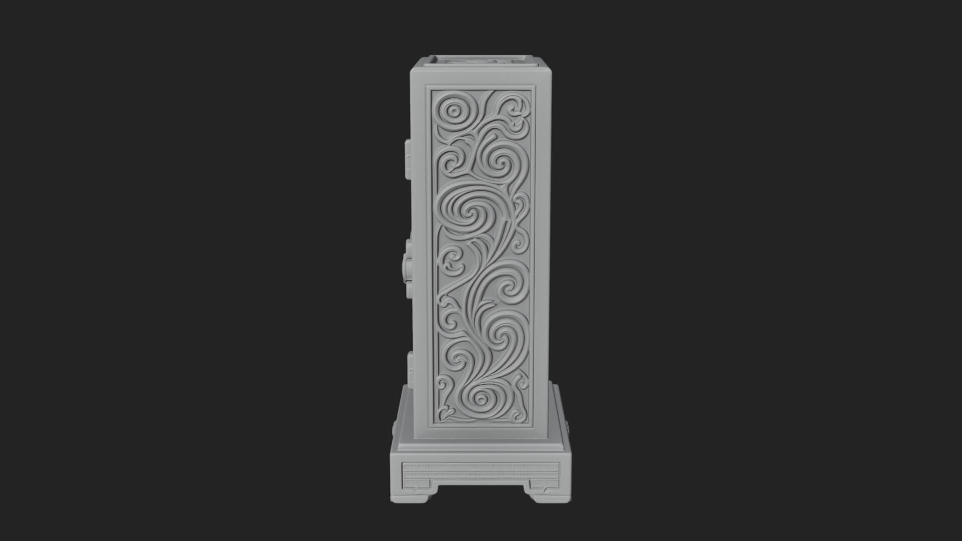 Scroll Framed Stele Plaque Design 3 3D Print Model 3D Model