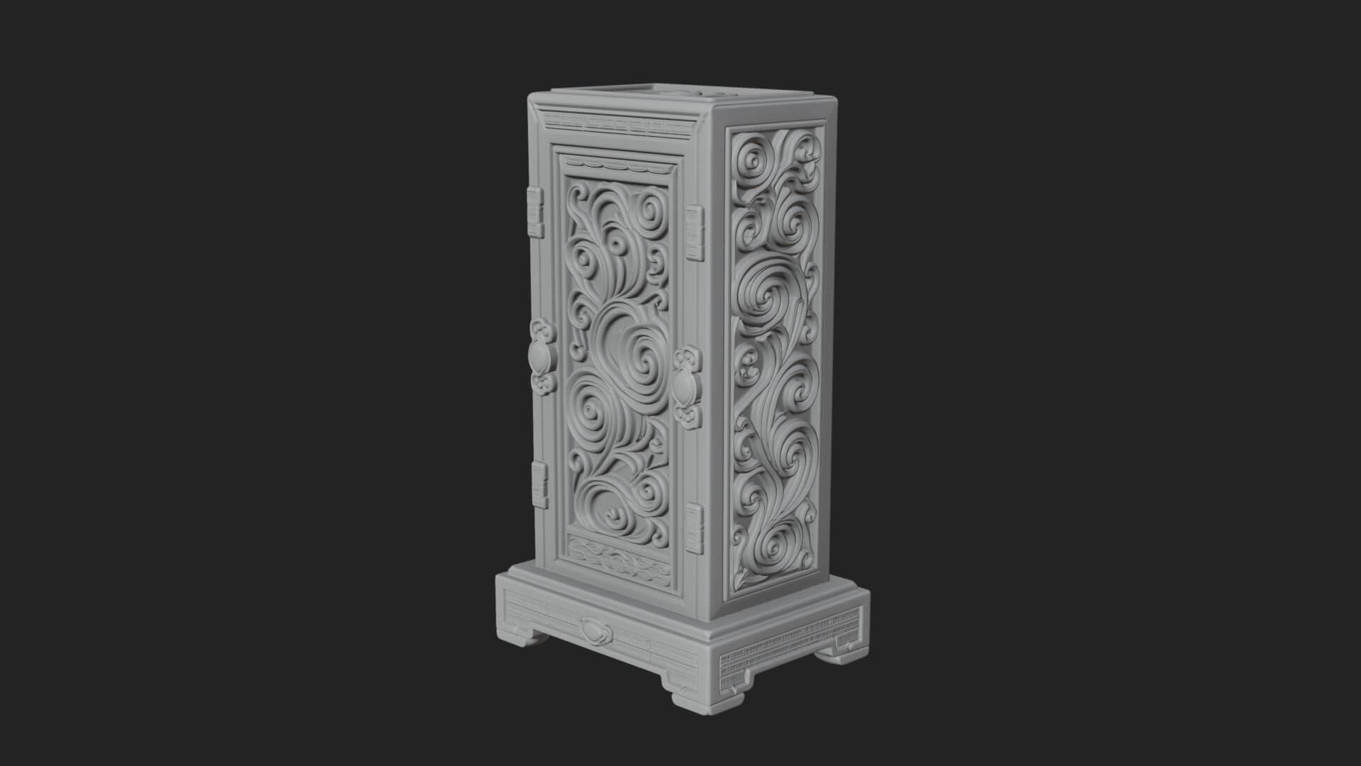 Scroll Framed Stele Plaque Design 3 3D Print Model 3D Model