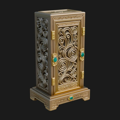 Scroll Framed Stele Plaque Design 3 3D Print Model