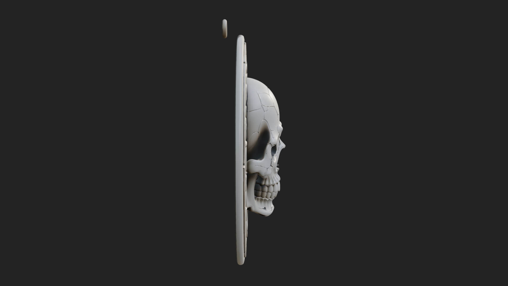 Scroll Skull Oval Relief Plaque Design 2 3D Print Model 3D Model