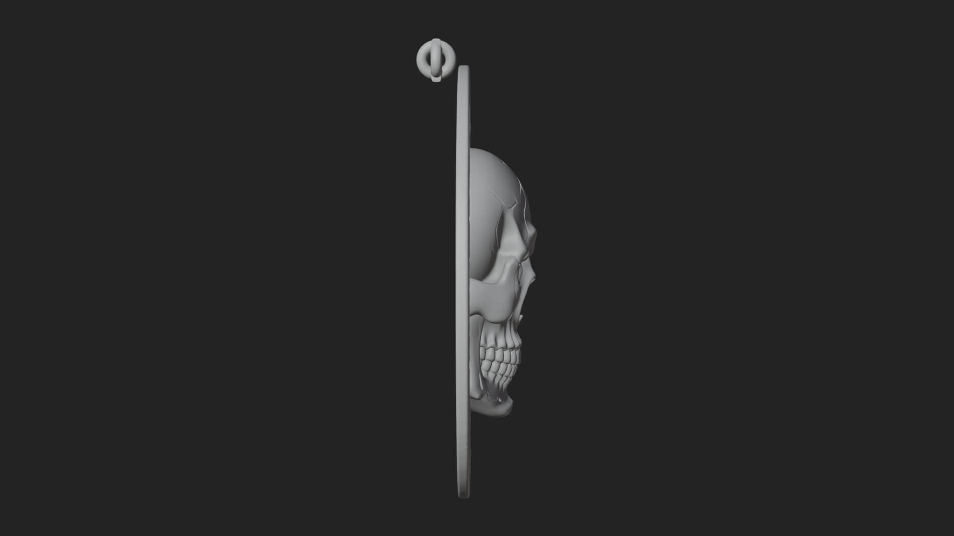 Scroll Skull Oval Relief Plaque Design 3 3D Print Model 3D Model