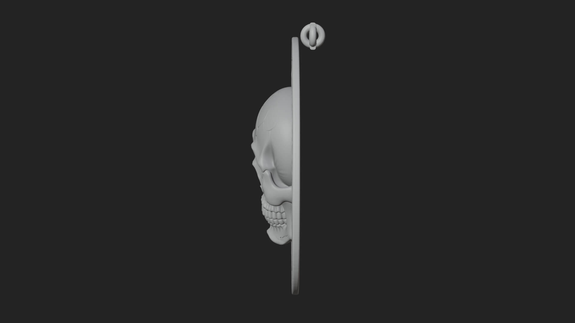 Scroll Skull Oval Relief Plaque Design 3 3D Print Model 3D Model
