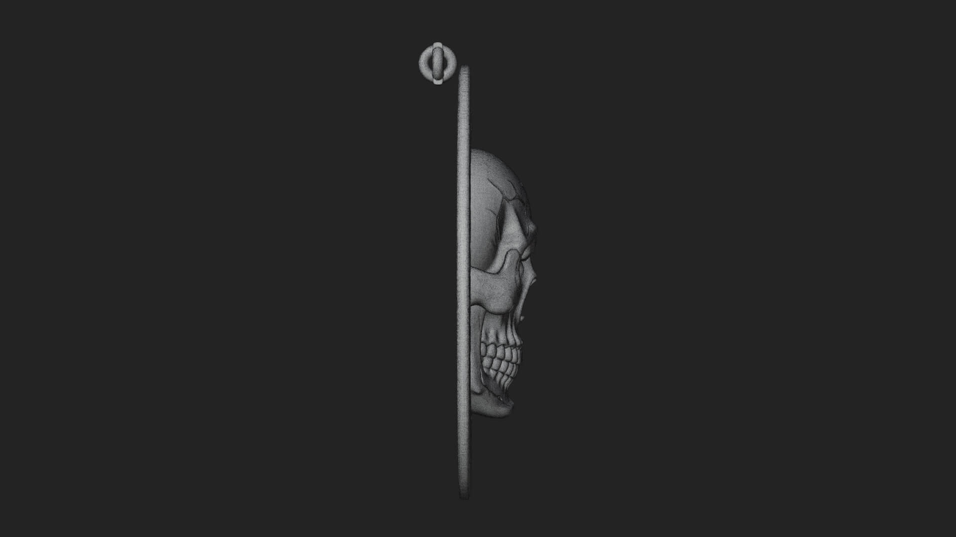 Scroll Skull Oval Relief Plaque Design 3 3D Print Model 3D Model