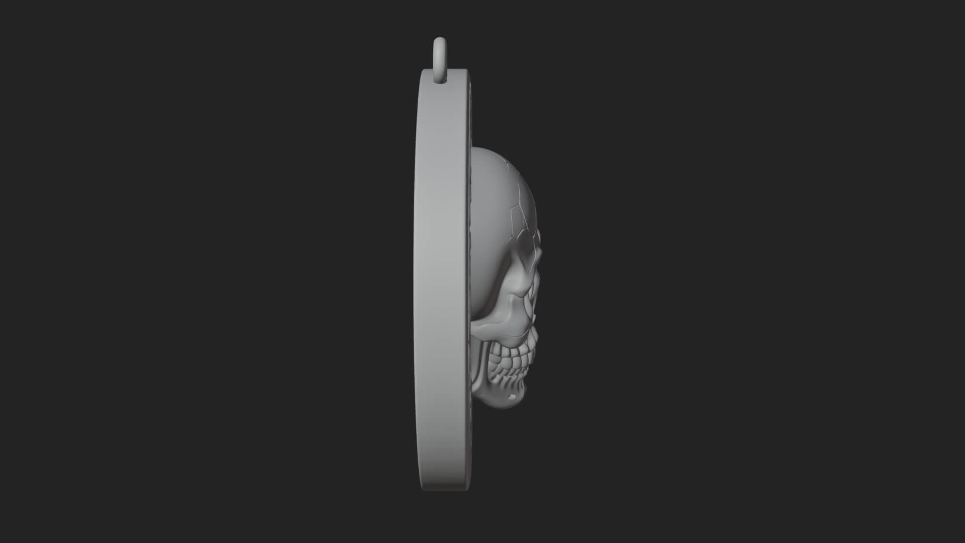 Scroll Skull Oval Relief Plaque Design 4 3D Print Model 3D Model