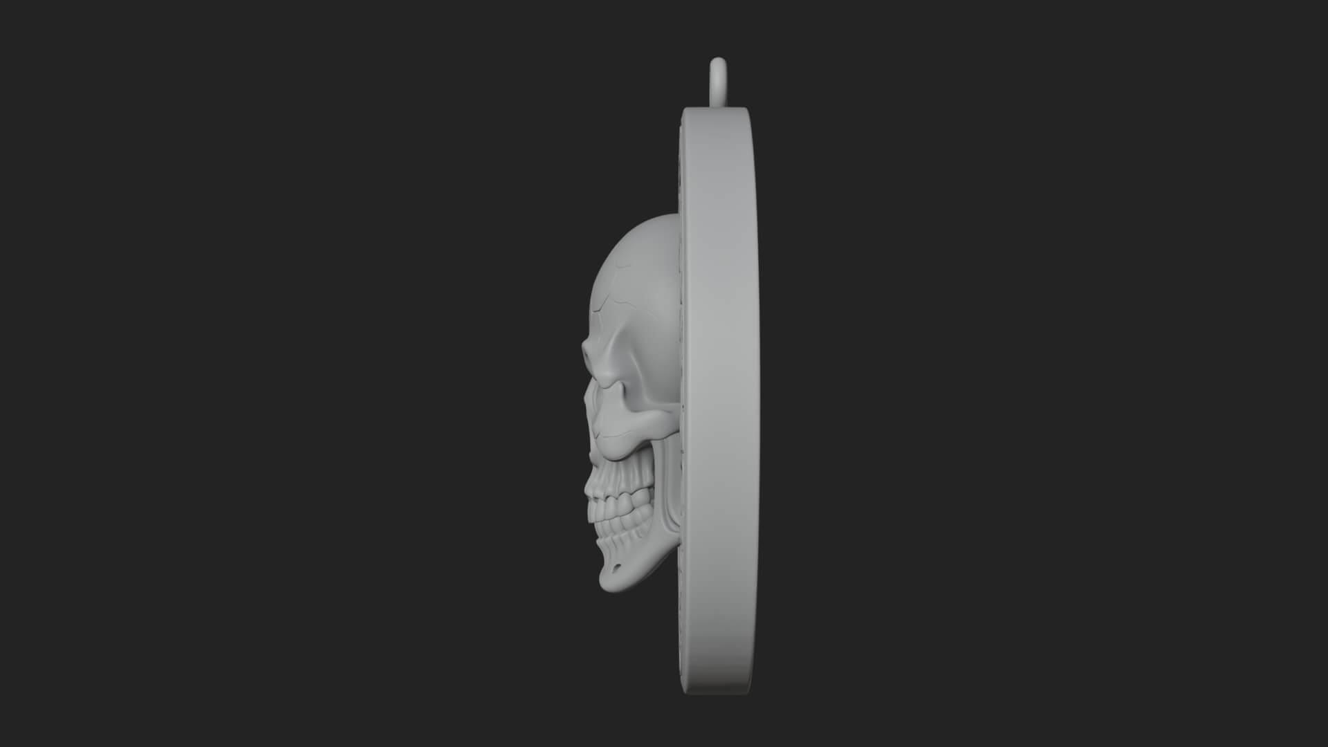 Scroll Skull Oval Relief Plaque Design 4 3D Print Model 3D Model