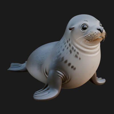 Sea Lion Statue Design 5 3D Print Model