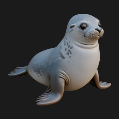 Sea Lion Statue Design 7 3D Print Model