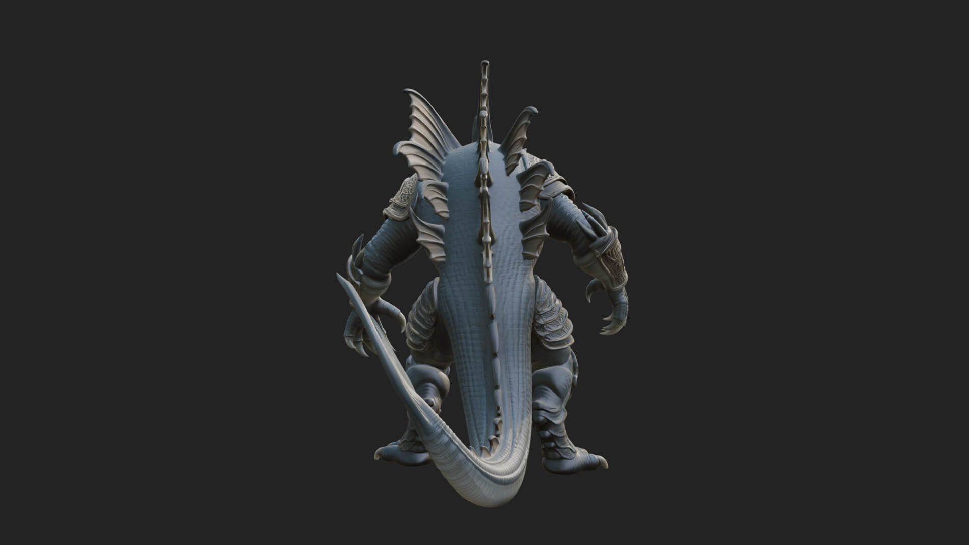 Sea Serpent Dragon Statue Design 1 3D Print Model 3D Model