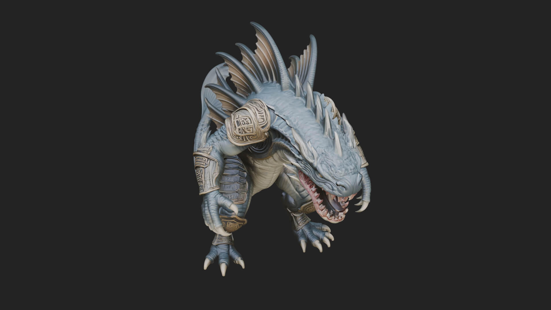 Sea Serpent Dragon Statue Design 1 3D Print Model 3D Model