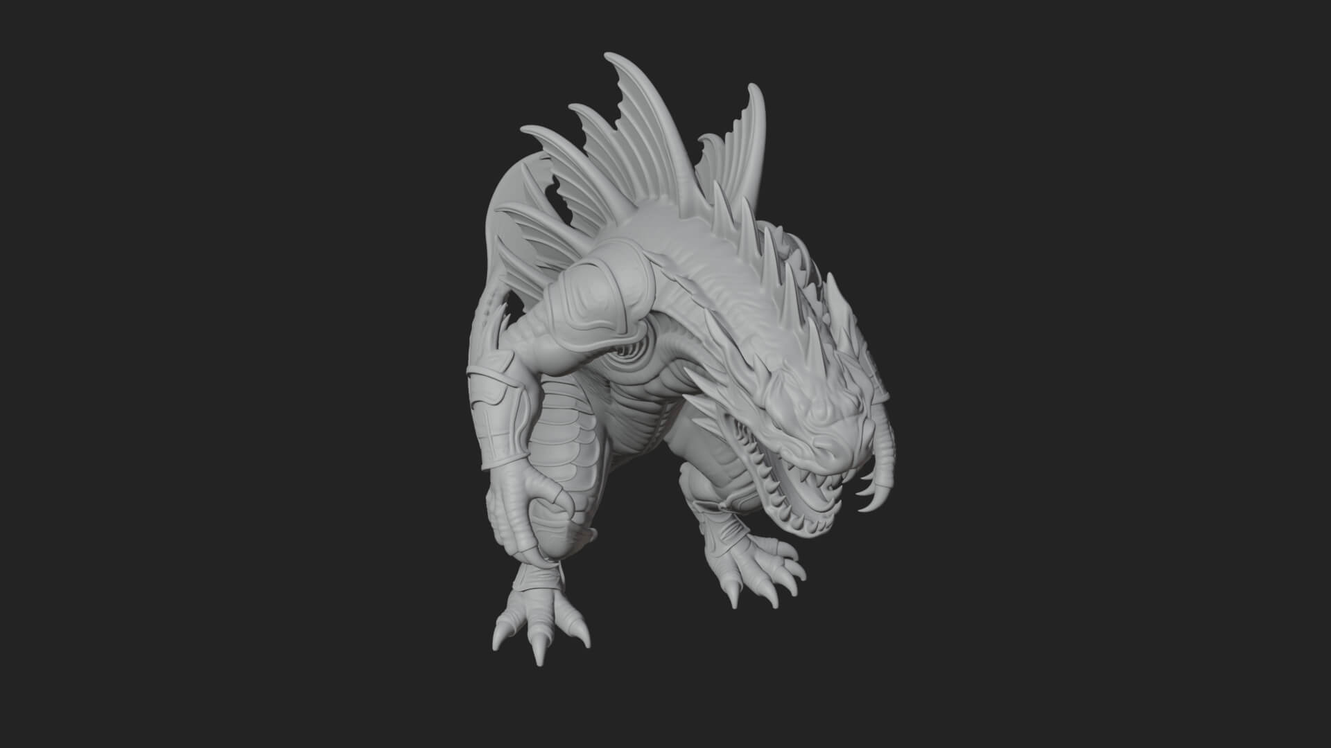 Sea Serpent Dragon Statue Design 1 3D Print Model 3D Model
