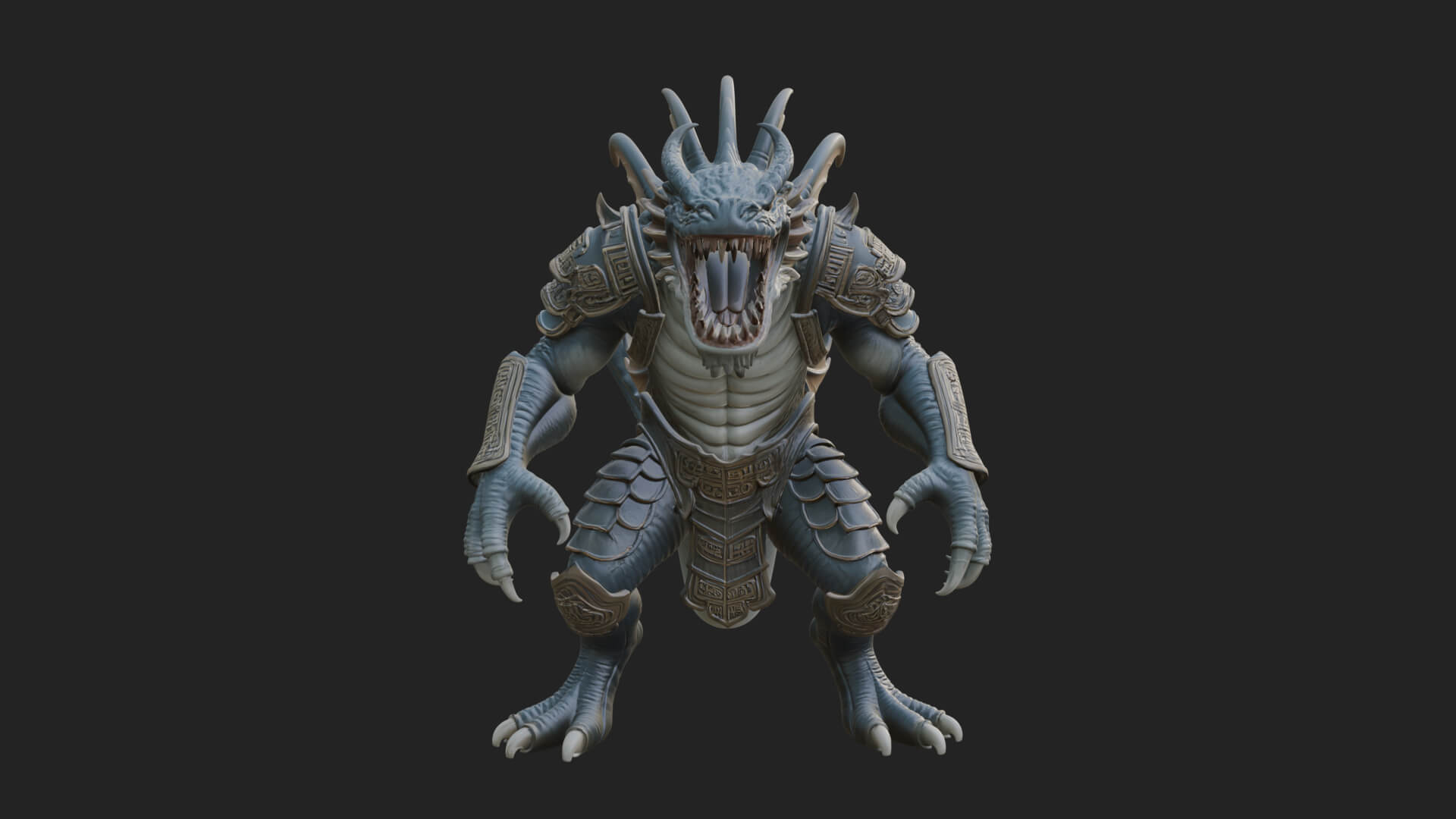 Sea Serpent Dragon Statue Design 2 3D Print Model 3D Model
