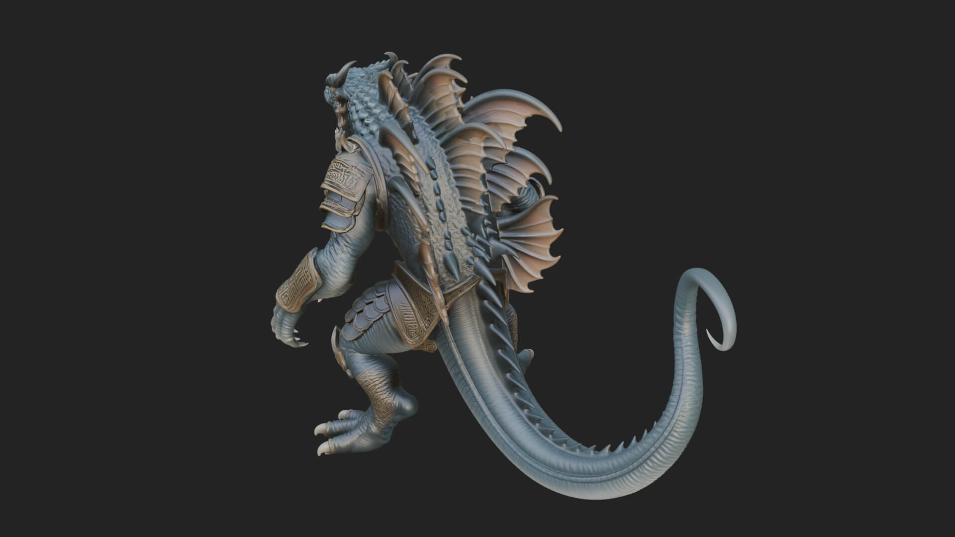 Sea Serpent Dragon Statue Design 2 3D Print Model 3D Model