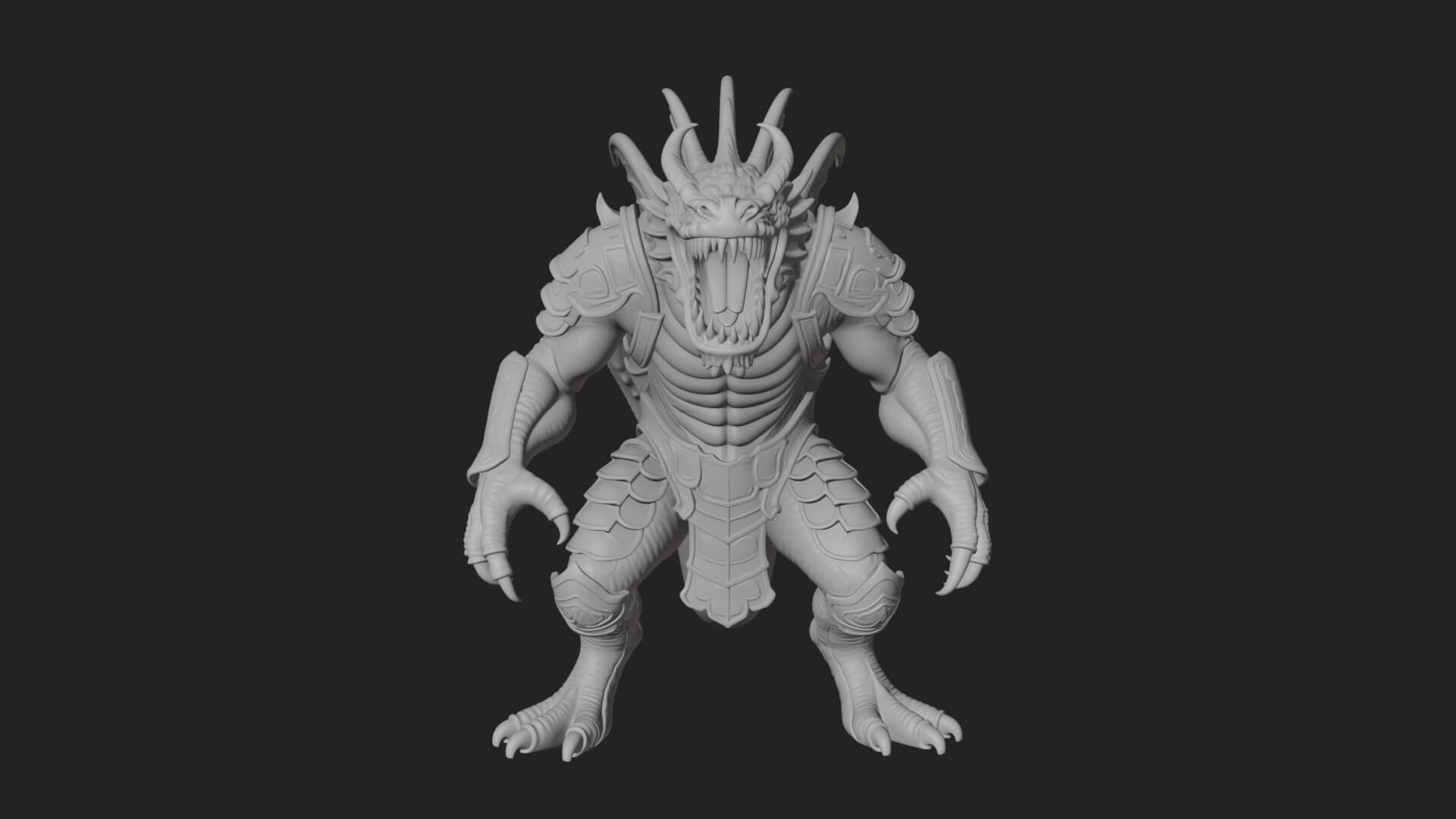 Sea Serpent Dragon Statue Design 2 3D Print Model 3D Model