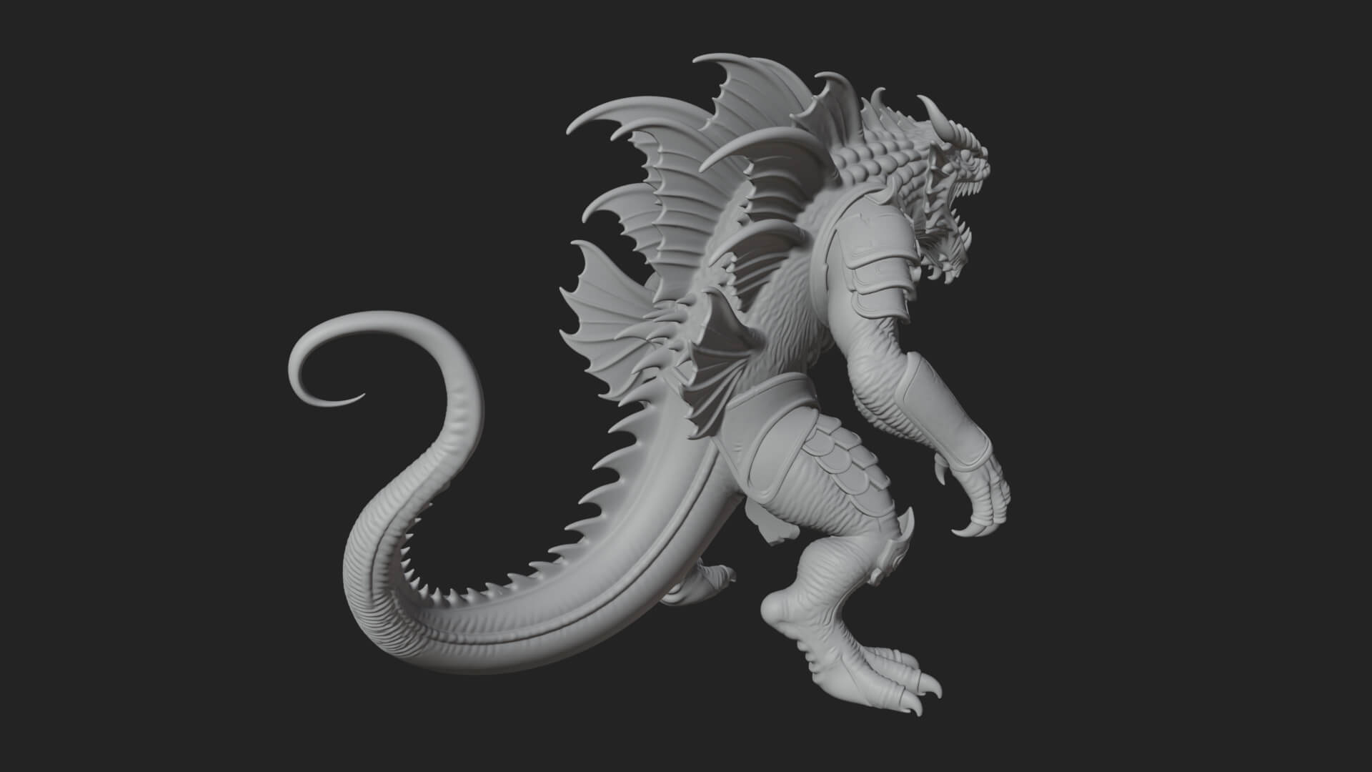 Sea Serpent Dragon Statue Design 2 3D Print Model 3D Model