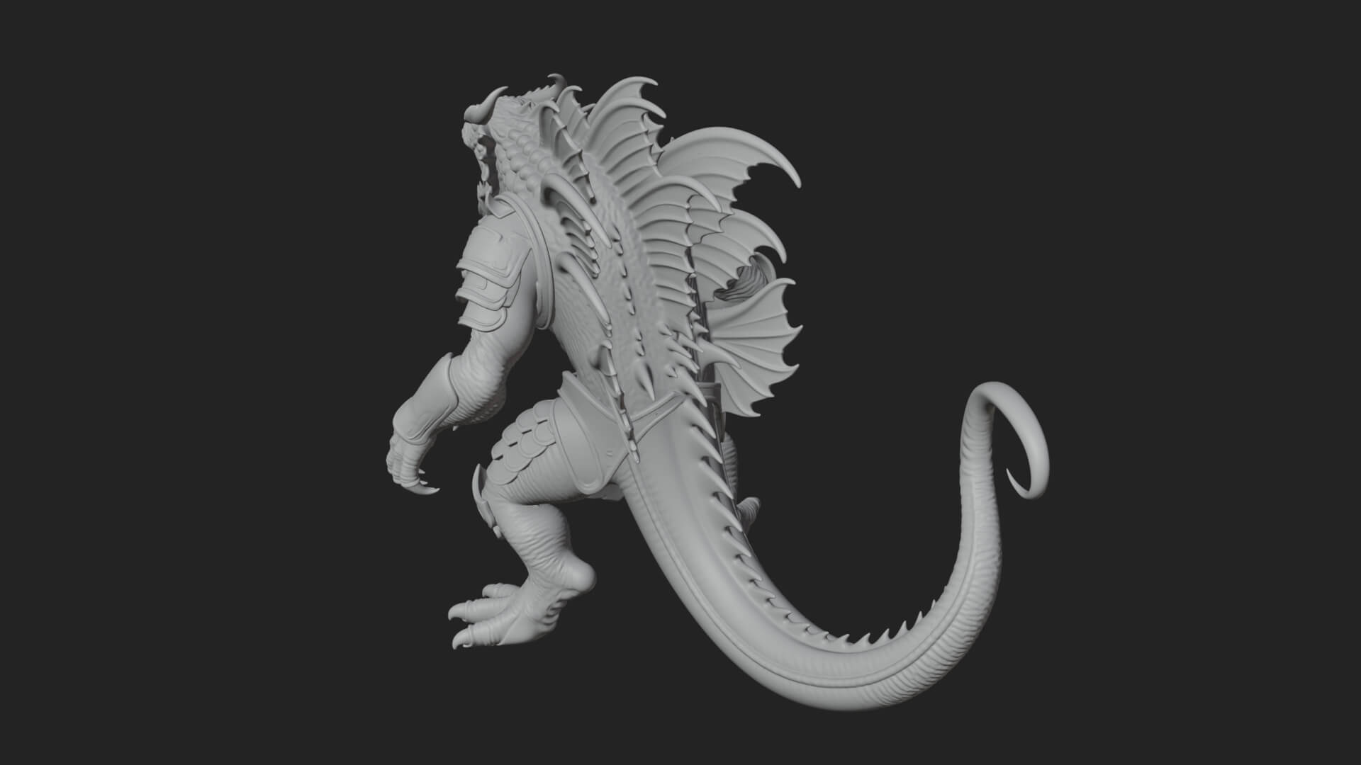 Sea Serpent Dragon Statue Design 2 3D Print Model 3D Model