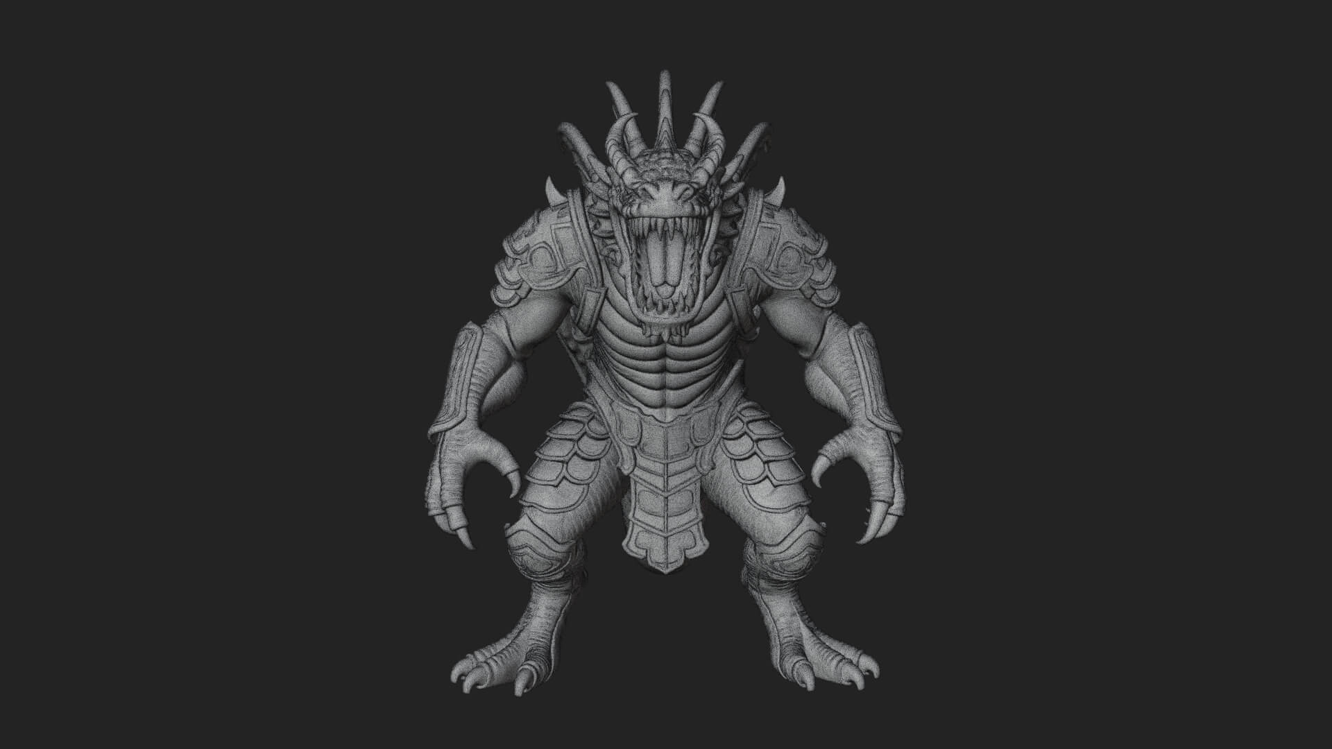 Sea Serpent Dragon Statue Design 2 3D Print Model 3D Model